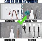 Heavy Duty Transparent Wall Hooks (Pack of 10)