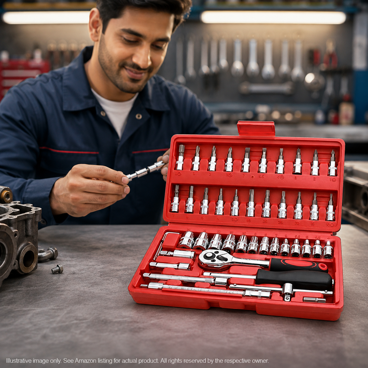 KAVYANJAL Stainless Steel Tool Kit Case for Home Maintenance and DIY